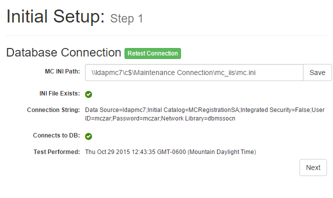 Database Connection Check